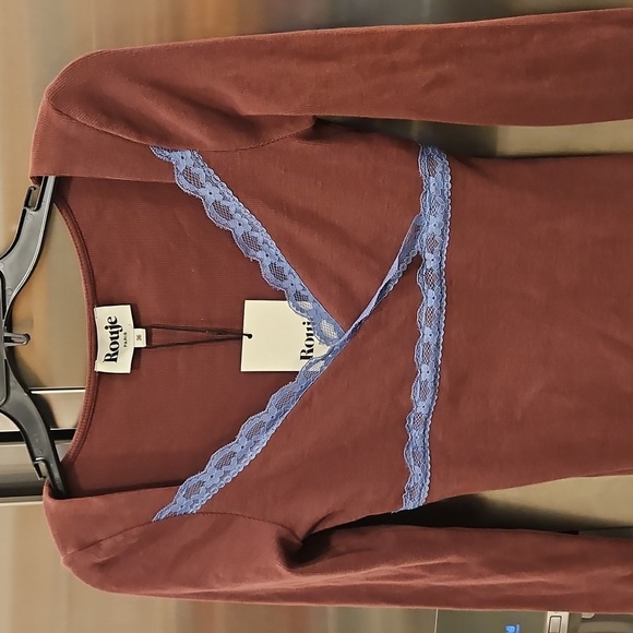 💕ROUJE💕 Morgane Uni Dress ~ Prune EU 36 NWT - Picture 9 of 14